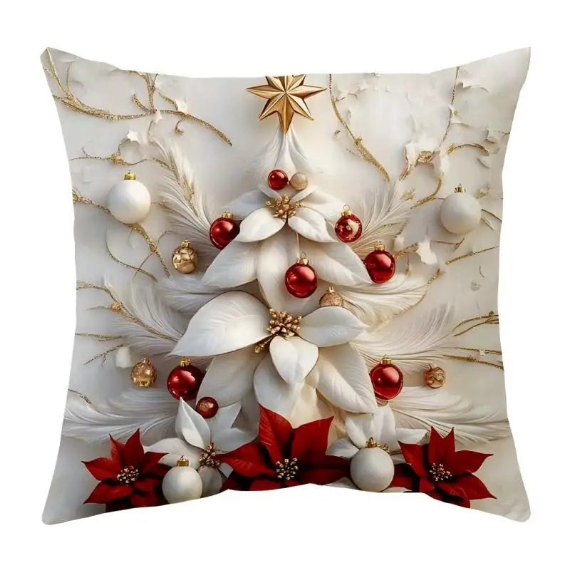 Christmas Decoration Christmas Cushion Cover Pillowcase For Home Xmas Tree Snowman Printed Pillow Case 2026 New Year Ornament