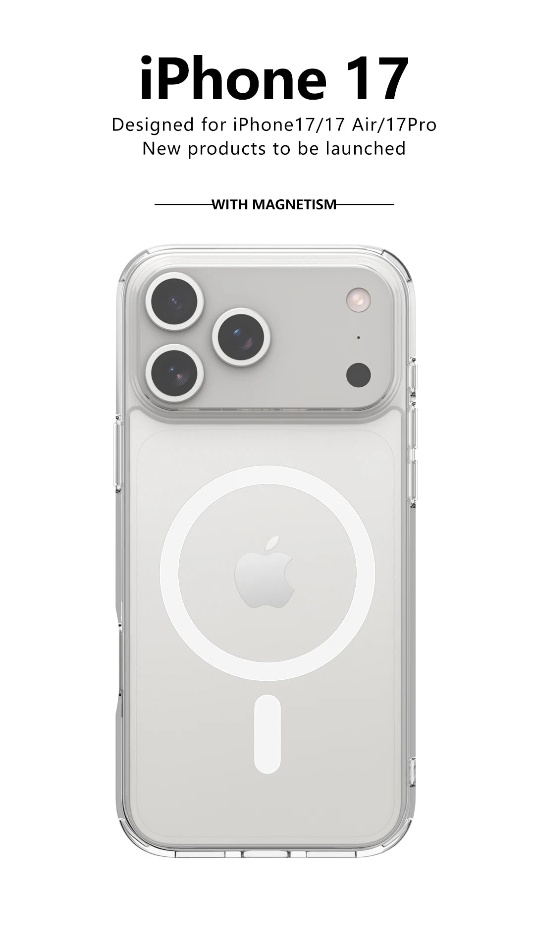 Shockproof For Magsafe Clear Magnetic Wireless Charge Case For iPhone 17 Air 17 Pro Max Hybird Hard Acrylic Back Cover Bumper