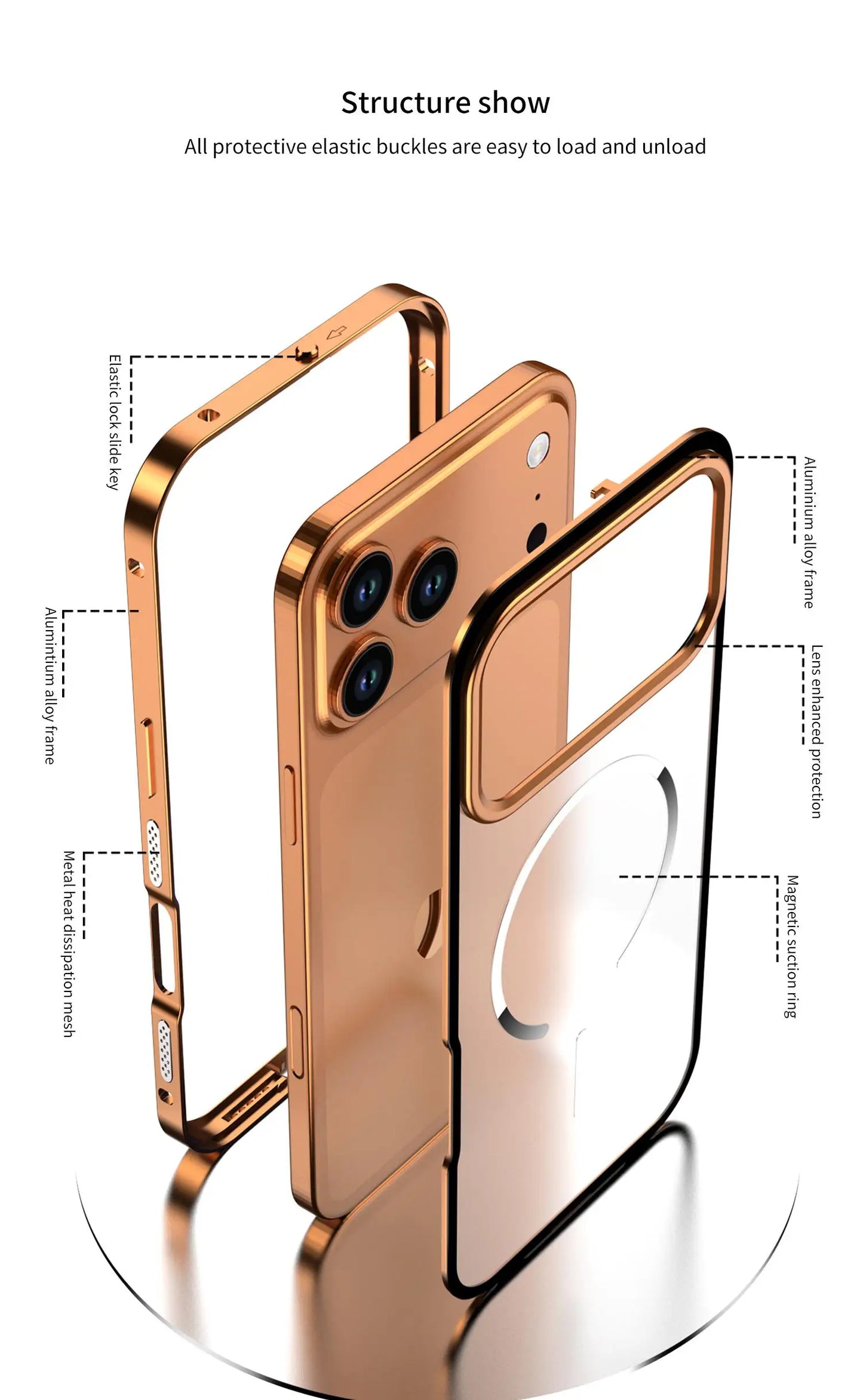 Metal Frame Removable Phone Case For iPhone 17 Pro Max 17Air For Magsafe Wireless Charging Aluminum Alloy Lens Matte Back Cover