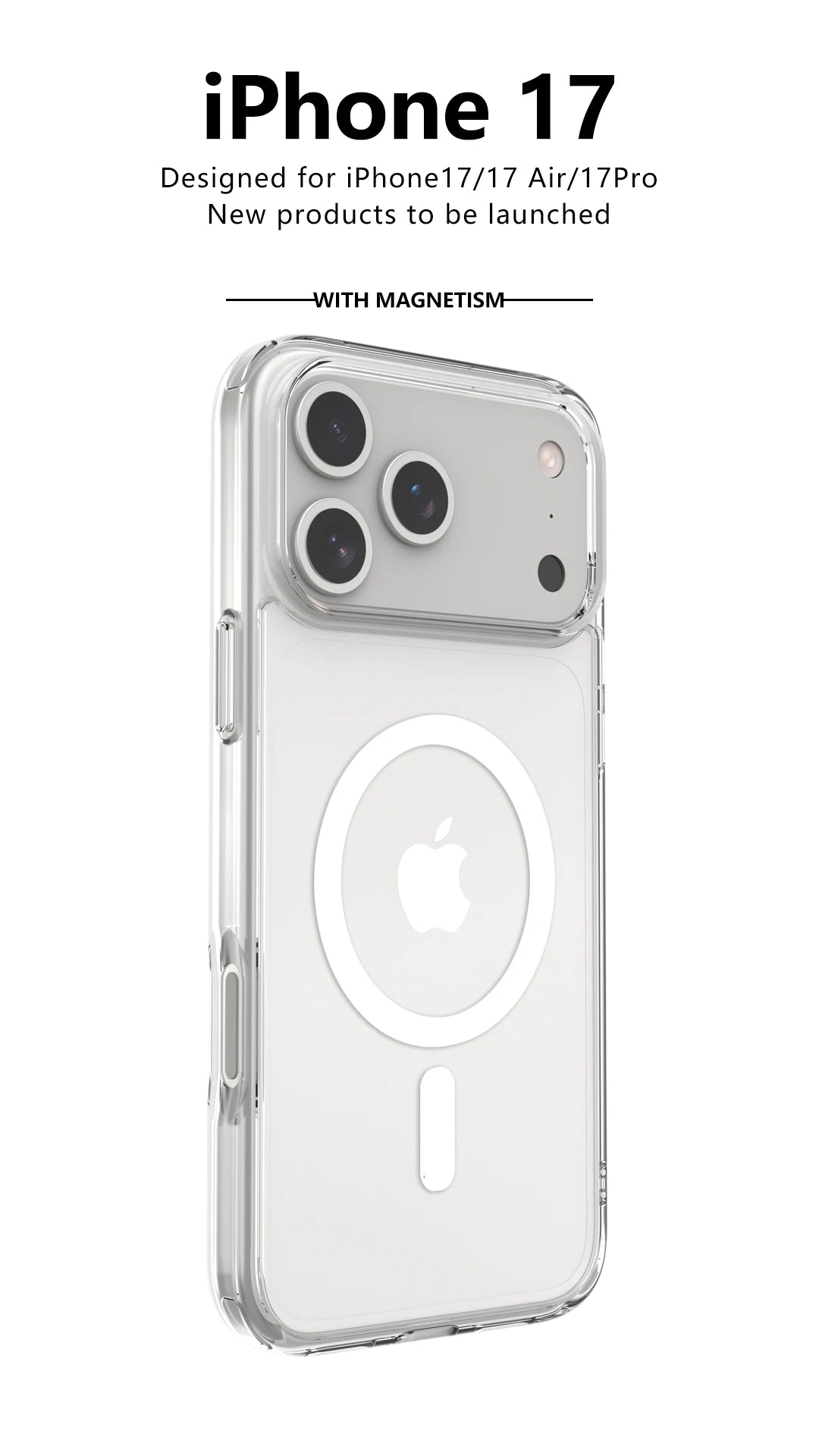 Shockproof For Magsafe Clear Magnetic Wireless Charge Case For iPhone 17 Air 17 Pro Max Hybird Hard Acrylic Back Cover Bumper