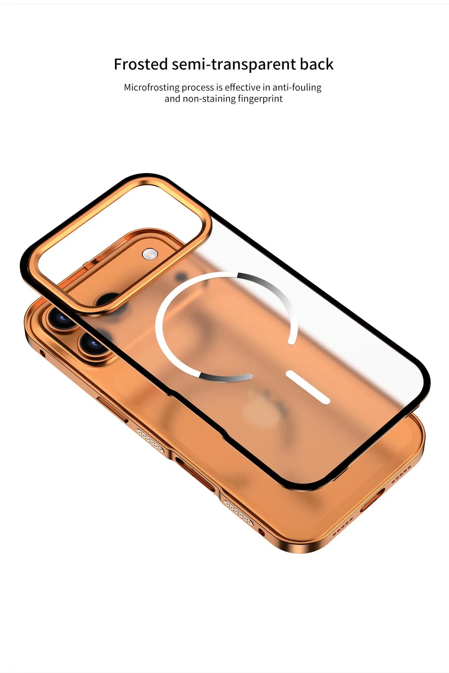 Metal Frame Removable Phone Case For iPhone 17 Pro Max 17Air For Magsafe Wireless Charging Aluminum Alloy Lens Matte Back Cover