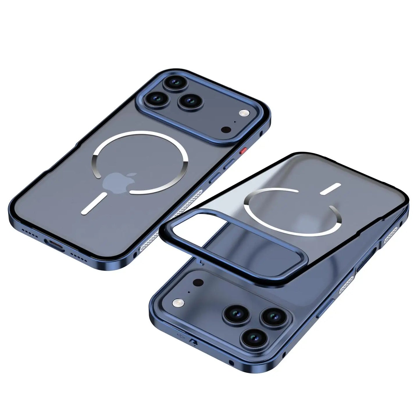 Metal Frame Removable Phone Case For iPhone 17 Pro Max 17Air For Magsafe Wireless Charging Aluminum Alloy Lens Matte Back Cover