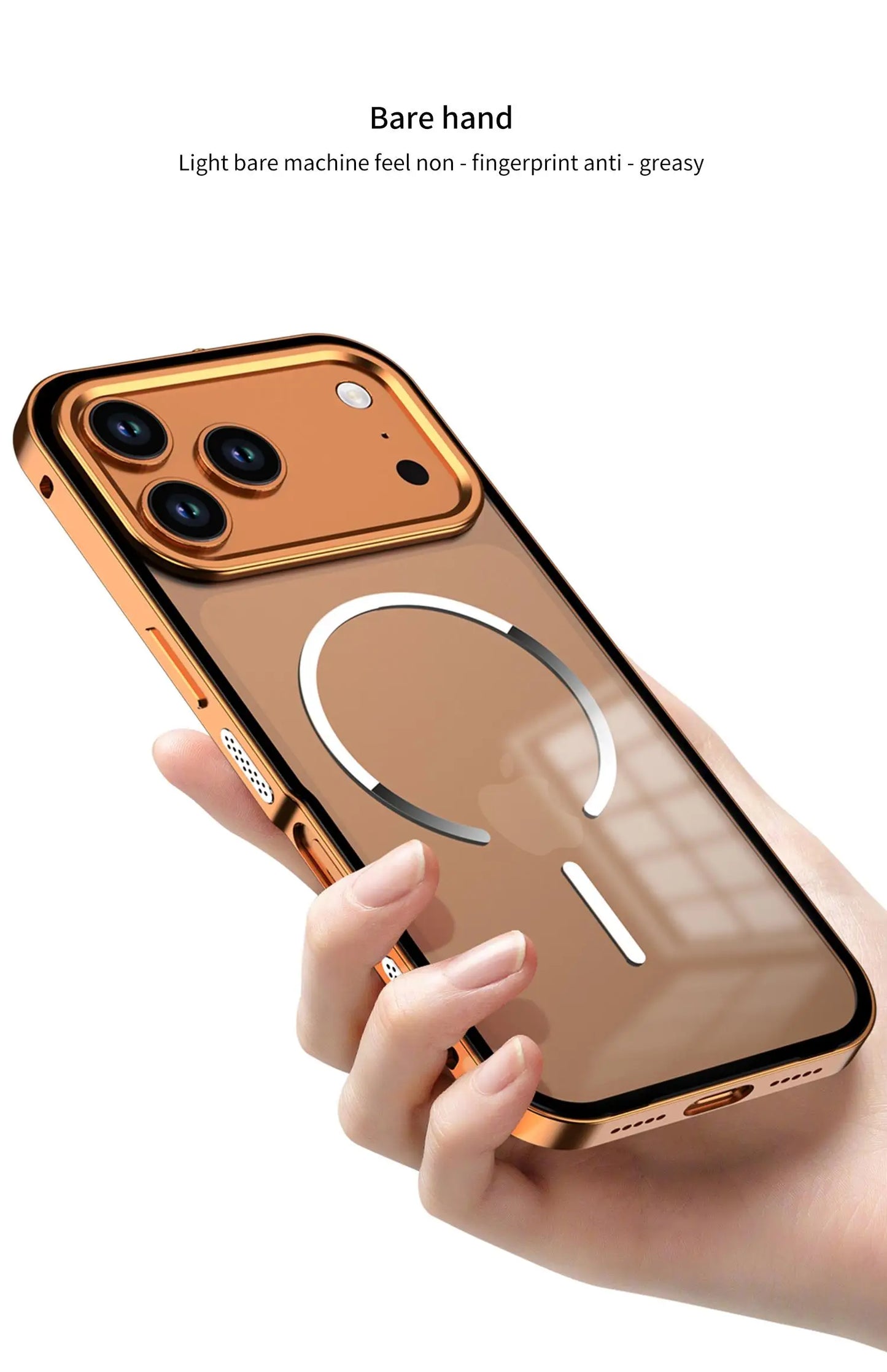 Metal Frame Removable Phone Case For iPhone 17 Pro Max 17Air For Magsafe Wireless Charging Aluminum Alloy Lens Matte Back Cover