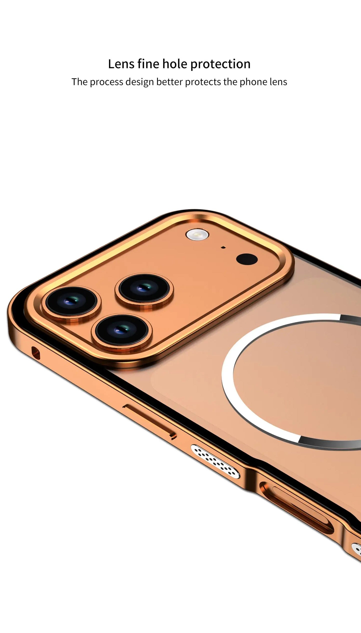 Metal Frame Removable Phone Case For iPhone 17 Pro Max 17Air For Magsafe Wireless Charging Aluminum Alloy Lens Matte Back Cover