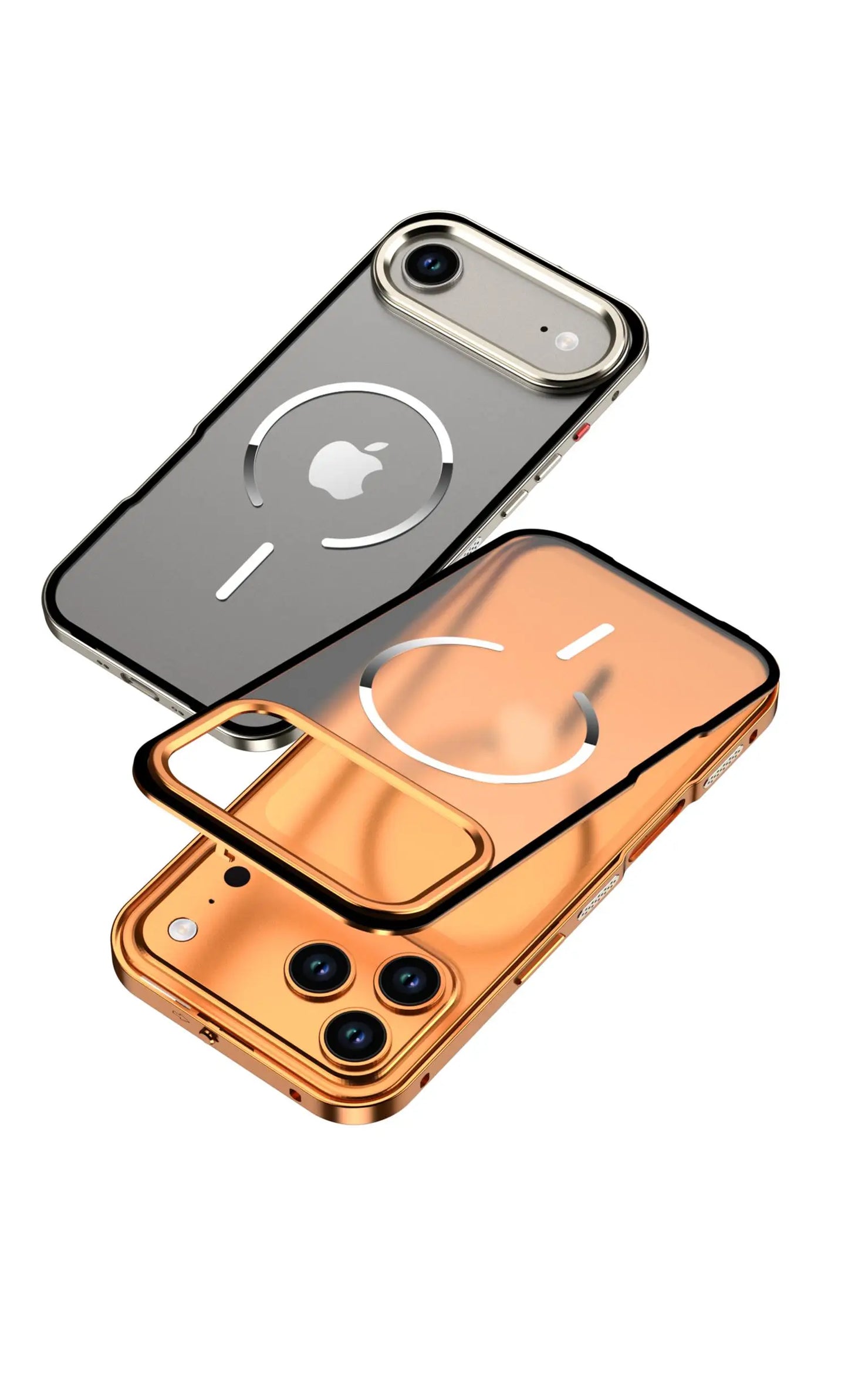 Metal Frame Removable Phone Case For iPhone 17 Pro Max 17Air For Magsafe Wireless Charging Aluminum Alloy Lens Matte Back Cover