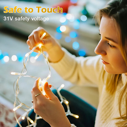 LED Icicle Lights 10m Holiday Fairy String Lights With 8 Mode For Bedroom Garden Outdoor Street Garland Festival Christmas Decor