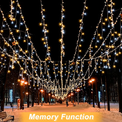 LED Icicle Lights 10m Holiday Fairy String Lights With 8 Mode For Bedroom Garden Outdoor Street Garland Festival Christmas Decor