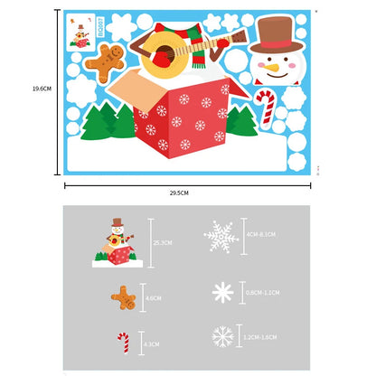 Christmas Glass Stickers  Home Decor Ornaments Xmas Snowflake Santa Claus Door Shop Window Sticker New Year Christmas Decoration