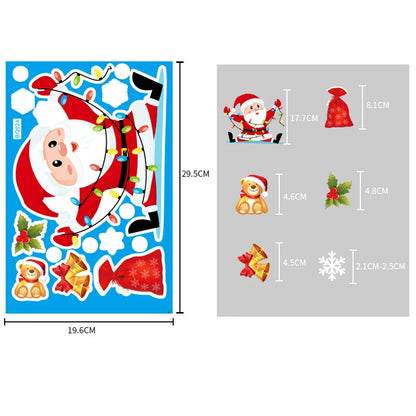 Christmas Glass Stickers  Home Decor Ornaments Xmas Snowflake Santa Claus Door Shop Window Sticker New Year Christmas Decoration