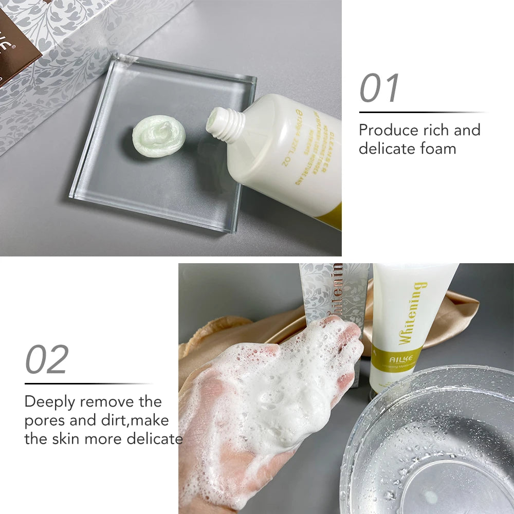 AILKE Anti-Aging Wrinkle Whitening Skin Care Face Cream With Collagen Rose Moisturizing Brightening Women Facial Korean Cosmetic