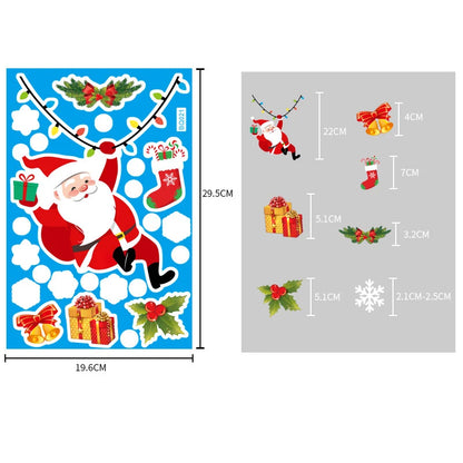 Christmas Glass Stickers  Home Decor Ornaments Xmas Snowflake Santa Claus Door Shop Window Sticker New Year Christmas Decoration