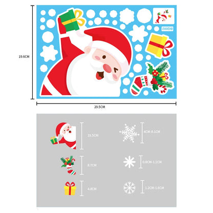 Christmas Glass Stickers  Home Decor Ornaments Xmas Snowflake Santa Claus Door Shop Window Sticker New Year Christmas Decoration