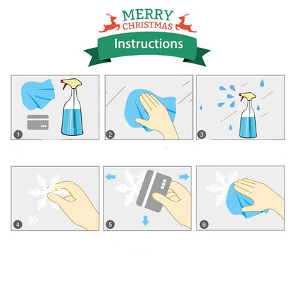 Christmas Glass Stickers  Home Decor Ornaments Xmas Snowflake Santa Claus Door Shop Window Sticker New Year Christmas Decoration