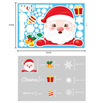 Christmas Glass Stickers  Home Decor Ornaments Xmas Snowflake Santa Claus Door Shop Window Sticker New Year Christmas Decoration