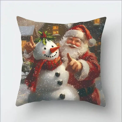Christmas Decoration Christmas Cushion Cover Pillowcase For Home Xmas Tree Snowman Printed Pillow Case 2026 New Year Ornament