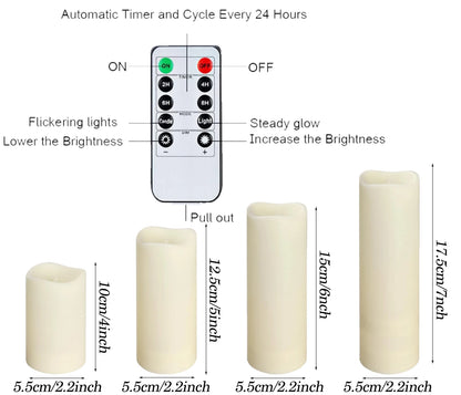 9-180PCS Flameless LED Candles for Wedding Artificial Candles LED Pillar Candle for Concert Decor Battery Powered with Remote