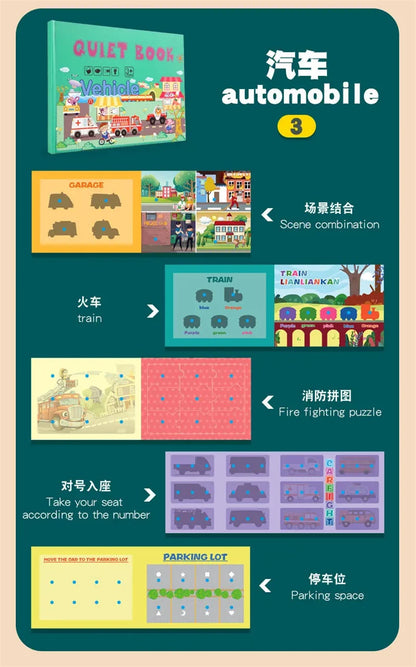 Quiet Busy Book Baby Montessori Material Toys Sticker Paste Matching Game Toddler Cognition Toy Book Kids Early Educational Toys