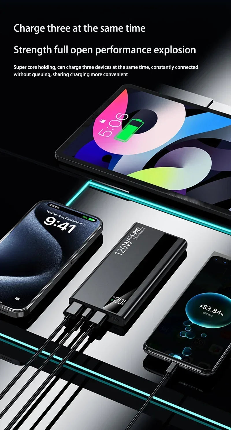 Xiaomi 500000mAh 120W Super Fast Charging High Capacity Power Bank External Battery Portable Battery Charger For iPhone Samsung