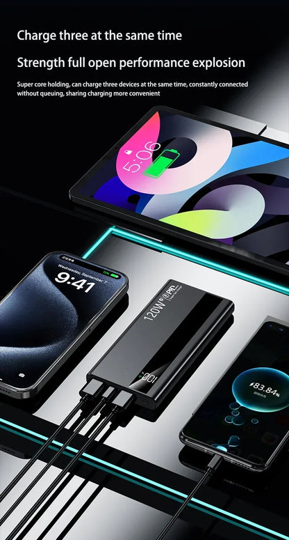 Xiaomi 500000mAh 120W Super Fast Charging High Capacity Power Bank External Battery Portable Battery Charger For iPhone Samsung