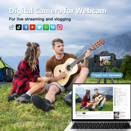 8K Digital Camera for Photography Autofocus WiFi 88MP Vlogging Camera with Dual-Lens 16X Digital Zoom Touch Screen Travel Camera