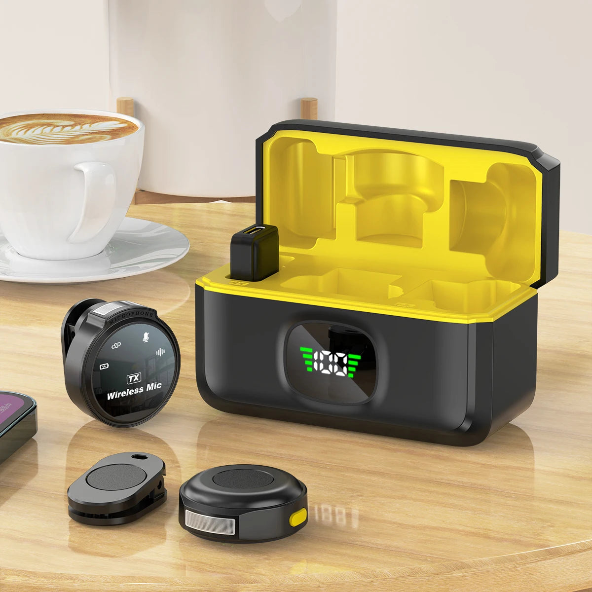 Original Wireless Lapel Microphone USB-C/iOS Lavalier Mic Noise Cancel 164Ft Range For Android/Iphone/Camera/PC/Laptop