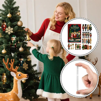 2D Flat Nutcracker Advent Calendars 2025, 24 Days Merry Nutcracker Ornaments Christmas Countdown Calendar, Cartoon Nutcracker