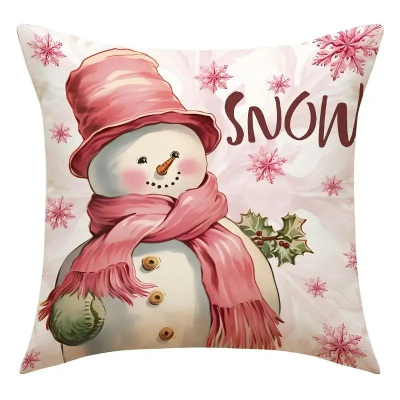Christmas Decoration Christmas Cushion Cover Pillowcase For Home Xmas Tree Snowman Printed Pillow Case 2026 New Year Ornament