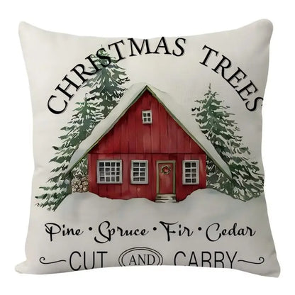 Christmas Decoration Christmas Cushion Cover Pillowcase For Home Xmas Tree Snowman Printed Pillow Case 2026 New Year Ornament