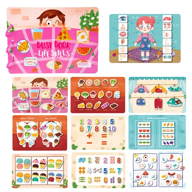 Quiet Busy Book Baby Montessori Material Toys Sticker Paste Matching Game Toddler Cognition Toy Book Kids Early Educational Toys
