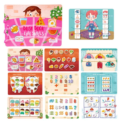 Quiet Busy Book Baby Montessori Material Toys Sticker Paste Matching Game Toddler Cognition Toy Book Kids Early Educational Toys