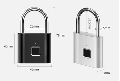 Keyless Smart Fingerprint Padlock USB Charging Fingerprint Lock Waterproof Door Lock 0.2sec Unlock Security Padlock for House