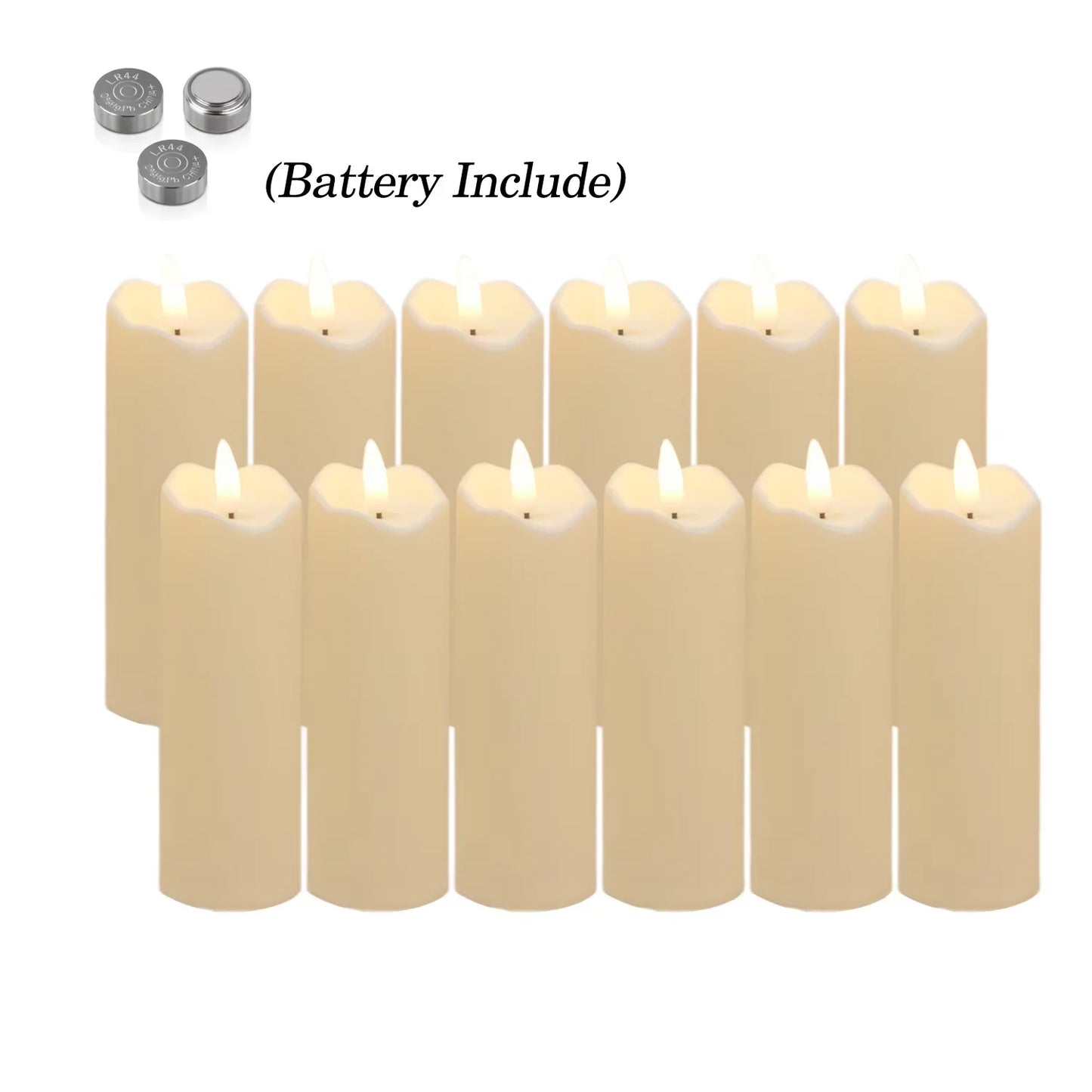 Flameless Candles with Battery LED Candle Decorative Pillar Candles Fake Plastic Candles Battery Operated Home Wedding Concert