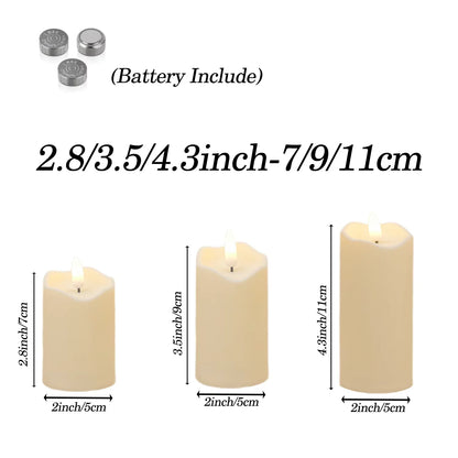 Flameless Candles with Battery LED Candle Decorative Pillar Candles Fake Plastic Candles Battery Operated Home Wedding Concert