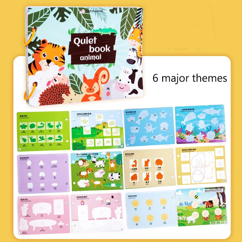 Quiet Busy Book Baby Montessori Material Toys Sticker Paste Matching Game Toddler Cognition Toy Book Kids Early Educational Toys