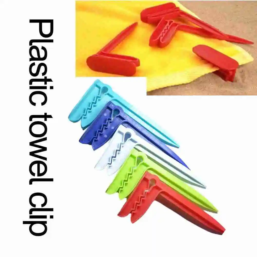 4/10Pcs/Set Beach Towel Clip Camping Mat Clip Outdoor Decorative Clothespins Sheet Holder Towel Clamp Clothes Pegs Tent Clips