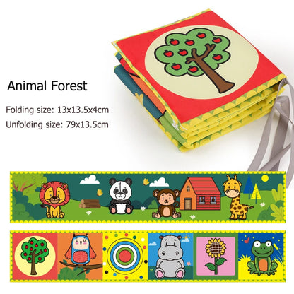 Sensory Cloth Book Baby Toys 0 12 Months Newborn Bed Crib Bumper Black and White Animal Quiet Books Montessori Baby Book Toys