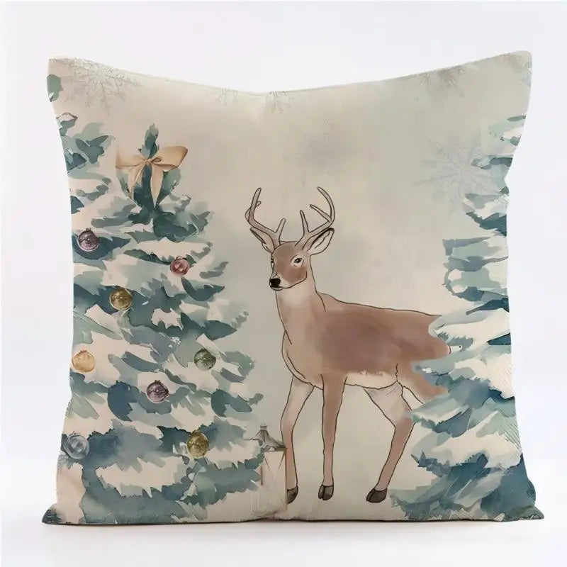 Christmas Decoration Christmas Cushion Cover Pillowcase For Home Xmas Tree Snowman Printed Pillow Case 2026 New Year Ornament