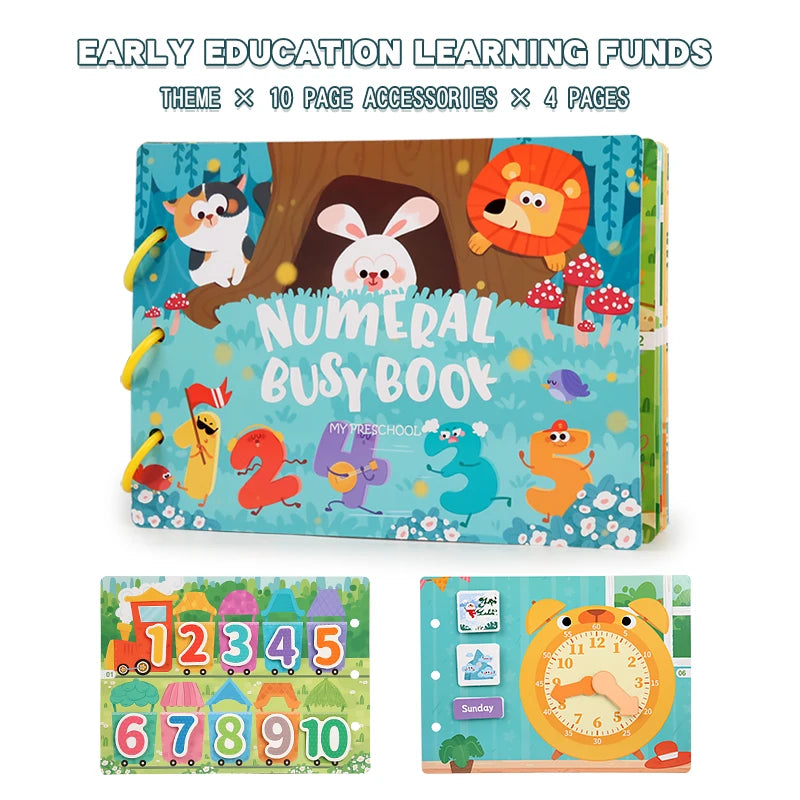 Quiet Busy Book Baby Montessori Material Toys Sticker Paste Matching Game Toddler Cognition Toy Book Kids Early Educational Toys