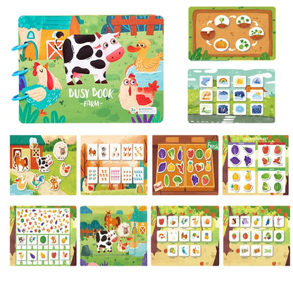 Quiet Busy Book Baby Montessori Material Toys Sticker Paste Matching Game Toddler Cognition Toy Book Kids Early Educational Toys