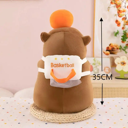 25/35cm Capybara Plush Toys Cartoon Sport Theme Basketball Football Capybara Stuffed Dolls Soft Pillow Room Decor Birthday Gifts