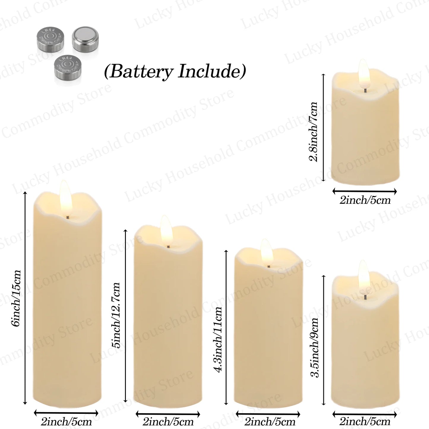 Flameless Candles with Battery LED Candle Decorative Pillar Candles Fake Plastic Candles Battery Operated Home Wedding Concert