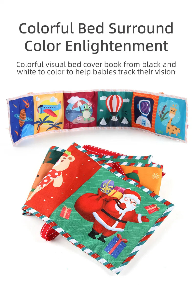 Sensory Cloth Book Baby Toys 0 12 Months Newborn Bed Crib Bumper Black and White Animal Quiet Books Montessori Baby Book Toys