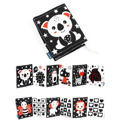 Sensory Cloth Book Baby Toys 0 12 Months Newborn Bed Crib Bumper Black and White Animal Quiet Books Montessori Baby Book Toys