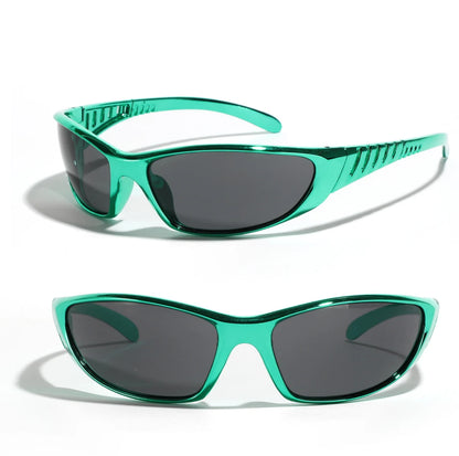 Y2K Silver Sunglasses Color Hollowed Out Future Sense Of Technology Hot Girls Net Red Sunglasses Women Sunglasses Trendy Men