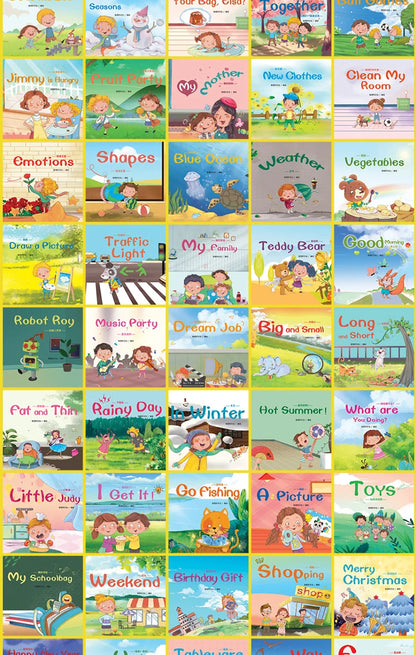 60pcs/Set Video Reading Children's English Early Learning Picture Book Storybook Enlightenment Cognitive Tale Bedtime Story