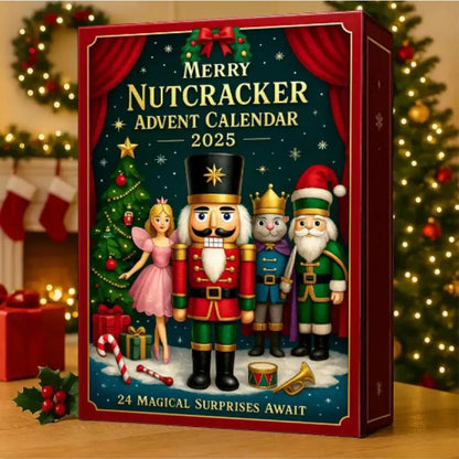 2D Flat Nutcracker Advent Calendars 2025, 24 Days Merry Nutcracker Ornaments Christmas Countdown Calendar, Cartoon Nutcracker
