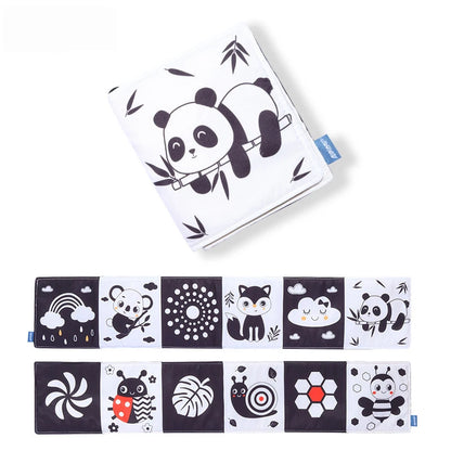 Sensory Cloth Book Baby Toys 0 12 Months Newborn Bed Crib Bumper Black and White Animal Quiet Books Montessori Baby Book Toys