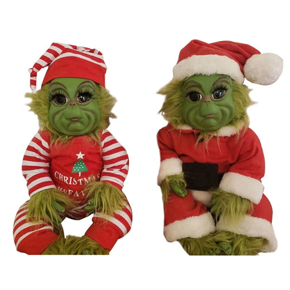 Christmas Plush Doll Green Monster Doll Christmas Grinch Baby Toys Soft Christmas Decorations Plush Toy Children Doll Xmas Decor