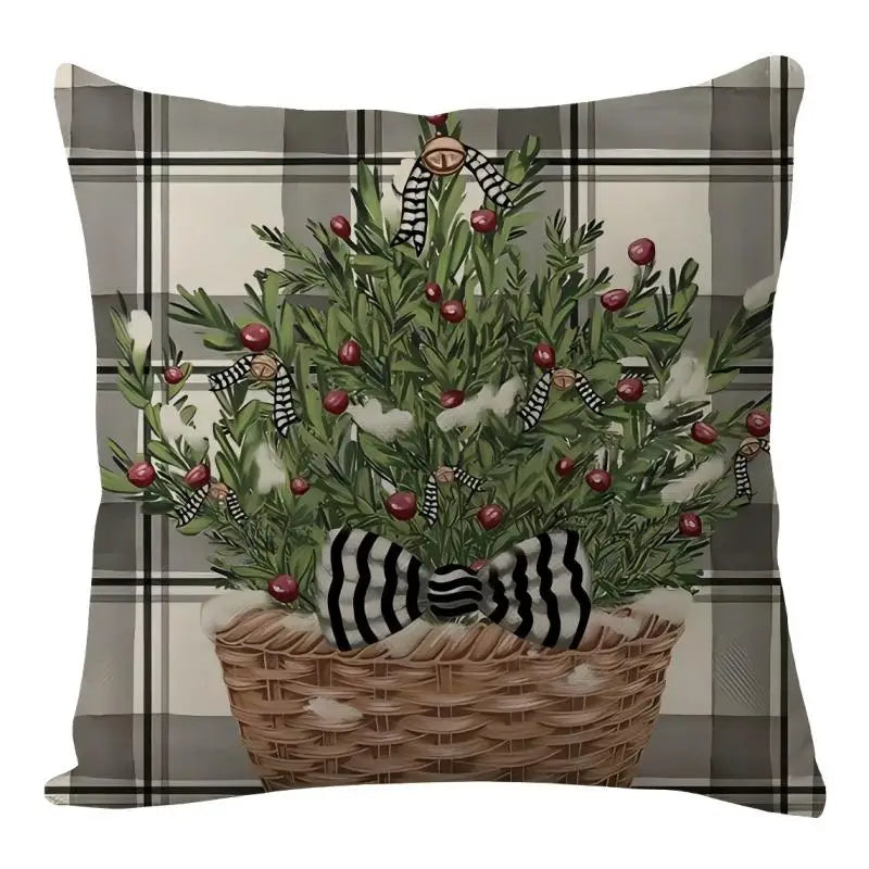Christmas Decoration Christmas Cushion Cover Pillowcase For Home Xmas Tree Snowman Printed Pillow Case 2026 New Year Ornament