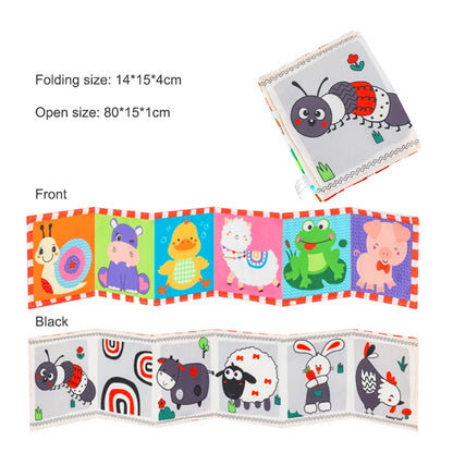 Sensory Cloth Book Baby Toys 0 12 Months Newborn Bed Crib Bumper Black and White Animal Quiet Books Montessori Baby Book Toys